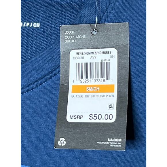 NWT UNDER ARMOUR UA Mens Loose Crewneck Embroidered Sweatshirt SIZE SMALL - Picture 5 of 6
